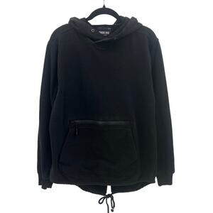 Smoke Rise Womens Hoodie Large Black Tie Back Front Dual Pocket